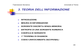 3. TEORIA DELL`INFORMAZIONE - Università degli Studi di Trento
