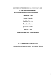 IL COMMISSARIO GIUDIZIALE Poteri e funzioni nel concordato con