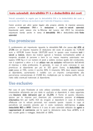 Trattamento fiscale AUTO AZIENDALI