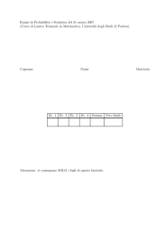 Esame di Probabilit`a e Statistica del 21 marzo 2007 (Corso di
