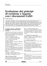 Evoluzione dei principi di revisione e legame con i documenti CoSO