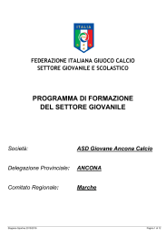 PROGRAMMA DI FORMAZIONE DEL SETTORE GIOVANILE