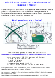 L`olio di frittura buttato nel lavandino o nel WC inquina il