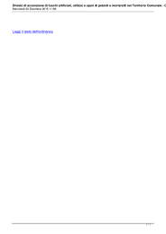 Divieto di accensione di fuochi artificiali, utilizzo e spari di petardi e