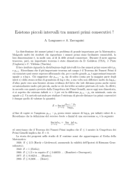 Esistono piccoli intervalli tra numeri primi consecutivi !