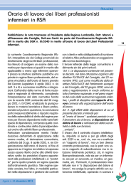 Orari di lavoro dei liberi professionisti in RSA
