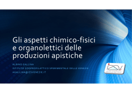 Gli aspetti chimico-fisici e organolettici delle produzioni apistiche