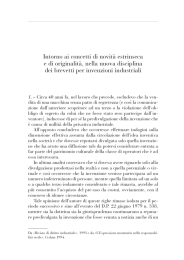 Intorno ai concetti di novità estrinseca e di originalità, nella nuova