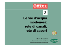 Le vie d`acqua modenesi: rete di canali, rete di