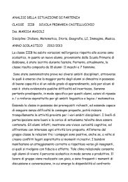 ANALISI DELLA SITUAZIONE DI PARTENZA CLASSE IIIB SCUOLA