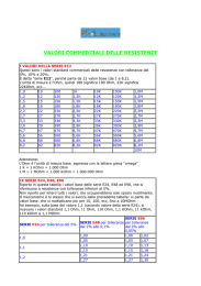 VALORI COMMERCIALI DELLE RESISTENZE