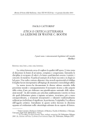 ETICA E CRITICA LETTERARIA. LA LEZIONE DI WAYNE C. BOOTH