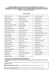 Elenco candidati e calendario prove