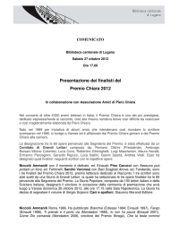 Presentazione dei finalisti del Premio Chiara 2012