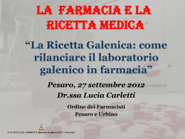 Diapositiva 1 - Ordine dei Farmacisti della provincia di Pesaro e