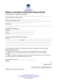 MODULO RICHIESTA BACHECA CERCO/OFFRO