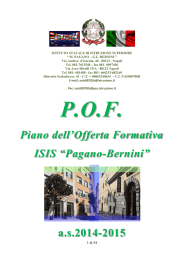 Piano dell`Offerta Formativa ISIS “Pagano-Bernini” a.s.2014-2015