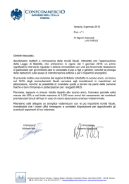 Gentile Associato, desideriamo metterti a conoscenza delle novità