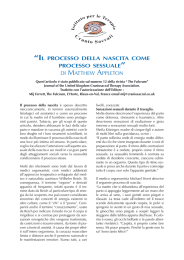 “IL PROCESSO DELLA NASCITA COME PROCESSO SESSUALE