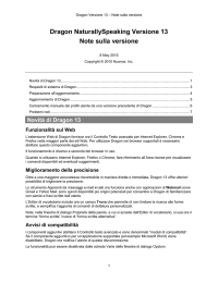 Dragon NaturallySpeaking Versione 13 Note sulla versione