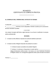 richiesta certificato di compiuta pratica