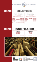 Biblioteca - Orari - Comune di Rivalta