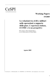 Working Papers Le relazioni tra civili e militari nelle operazioni a