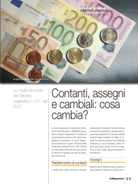 Contanti, assegni e cambiali: cosa cambia?