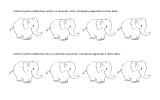 Colora il primo elefantino verde e il secondo rosso. Completa