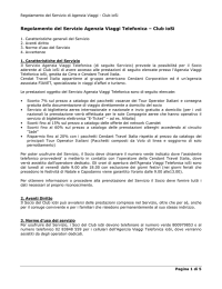 Regolamento del Servizio Agenzia Viaggi Telefonica