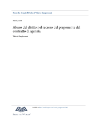 Abuso del diritto nel recesso del preponente dal contratto di agenzia