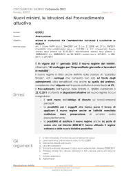 Nuovi minimi, le istruzioni del Provvedimento attuativo