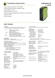 G2BA400V12A 4...20mA Trasduttore potenza attiva DATI TECNICI