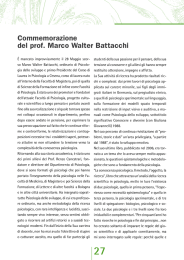 Commemorazione del prof. marco Walter Battacchi