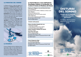 Brochure centro del sonno - Istituto Auxologico Italiano