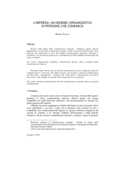 l`impresa: un insieme (organizzato) di persone che comunica