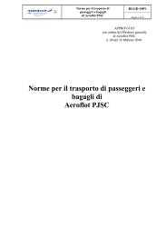 Norme per il trasporto di passeggeri e bagagli di Aeroflot PJSC