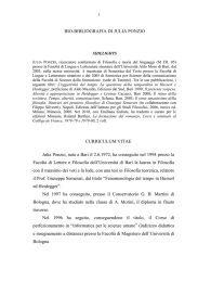 BIO-BIBLIOGRAFIA DI JULIA PONZIO