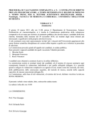 procedura di valutazione comparativa a n. 1 contratto di diritto