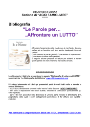 “Le Parole per… ..Affrontare un LUTTO”