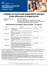 L`ESAME DI STATO PER ASSISTENTE SOCIALE Come affrontare