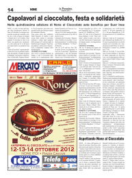 Capolavori al cioccolato, festa e solidariet&agrave;