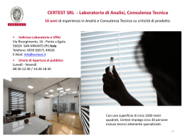 CERTEST SRL - Laboratorio di Analisi, Consulenza Tecnica