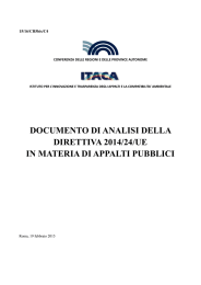 documento di analisi della direttiva 2014/24/ue in materia di