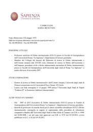 CURRICULUM MARIA IRENE PAPA Nata a Benevento il 26 maggio