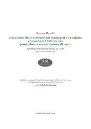 Serena Morelli Il controllo delle periferie nel Mezzogiorno angioino