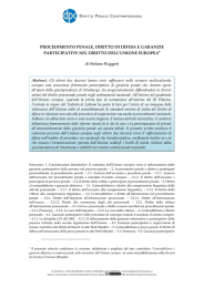 PROCEDIMENTO PENALE, DIRITTO DI DIFESA E GARANZIE