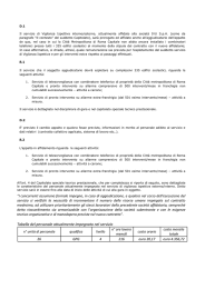 Tabella del personale attualmente impegnato nel servizio