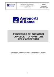 procedura dei fornitori conosciuti di forniture per l`aeroporto