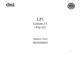 Lezione 13: i File in C